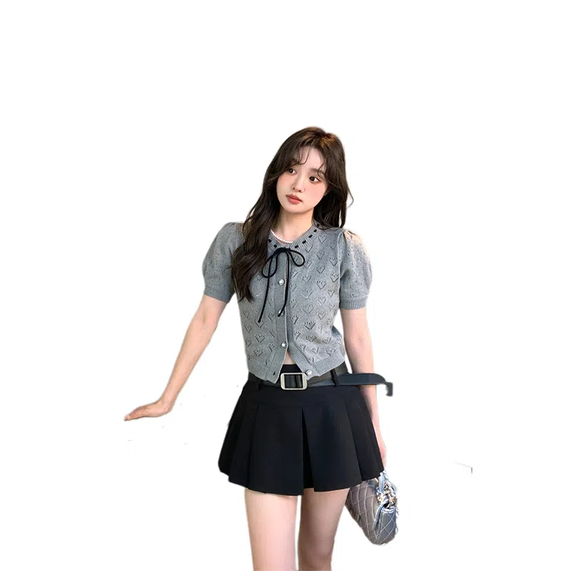 JUFU V-Neck Slim Fit T-Shirt Grey