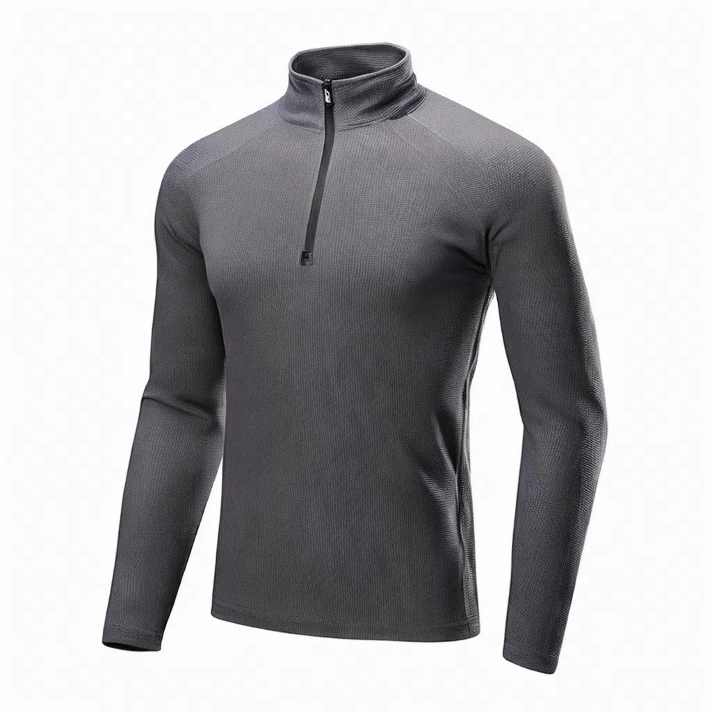 浪莎 速干运动上衣半拉链立领长袖健身衣 男款