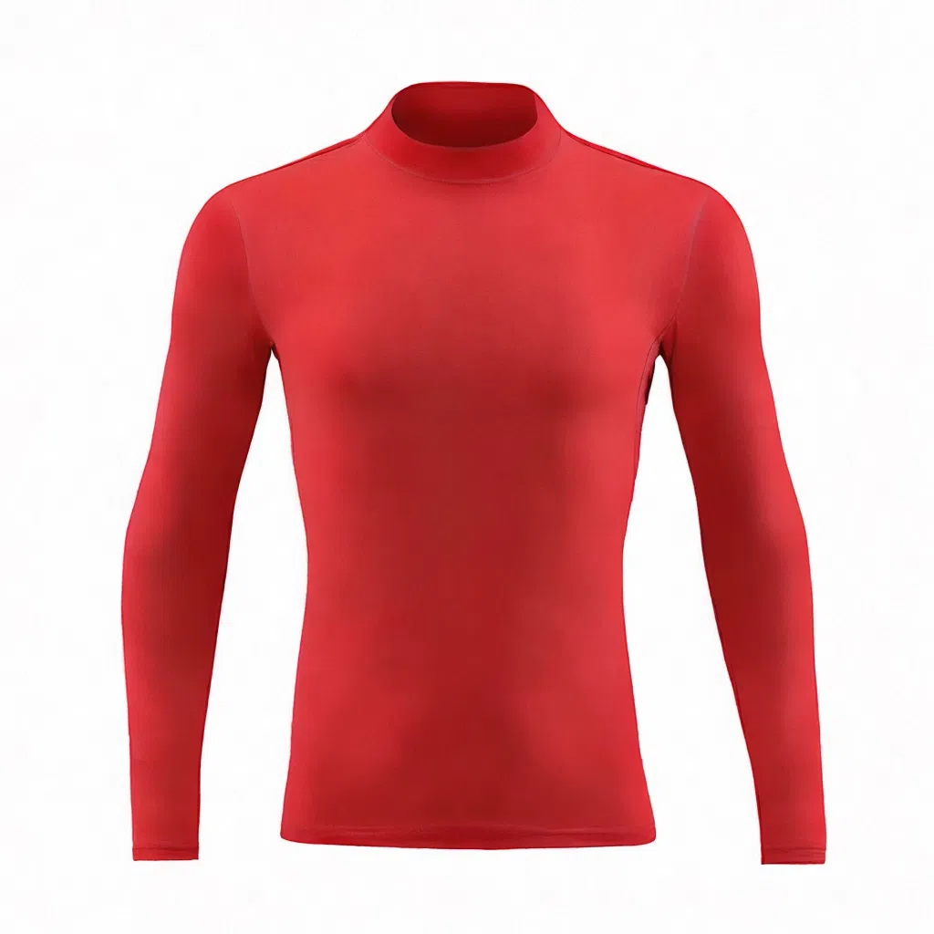 浪莎 半高领速干跑步长袖健身衣 男款