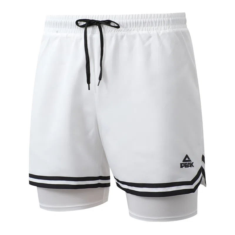 PEAK Striped Letter Print Quick-Dry Shorts