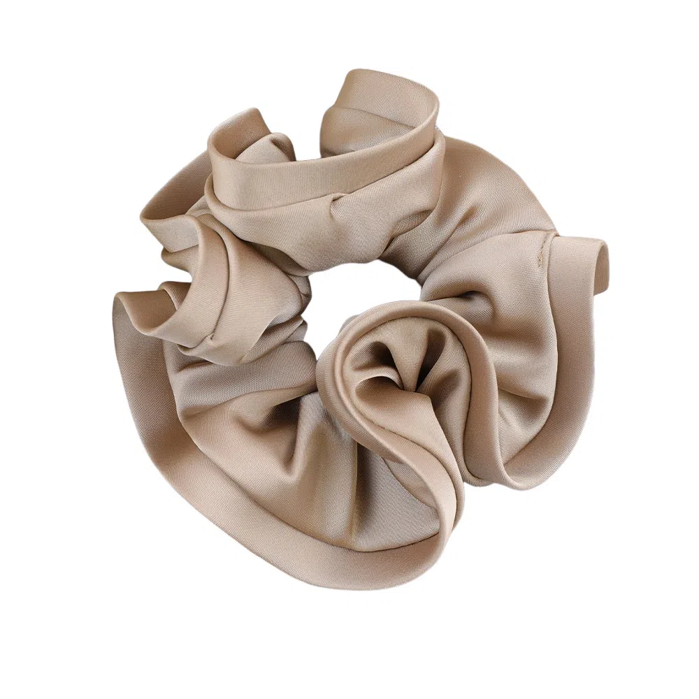 彤彤兔 法式高级感大肠纯色木耳边花苞缎面马尾肠圈气质头饰 布料 发圈 女款