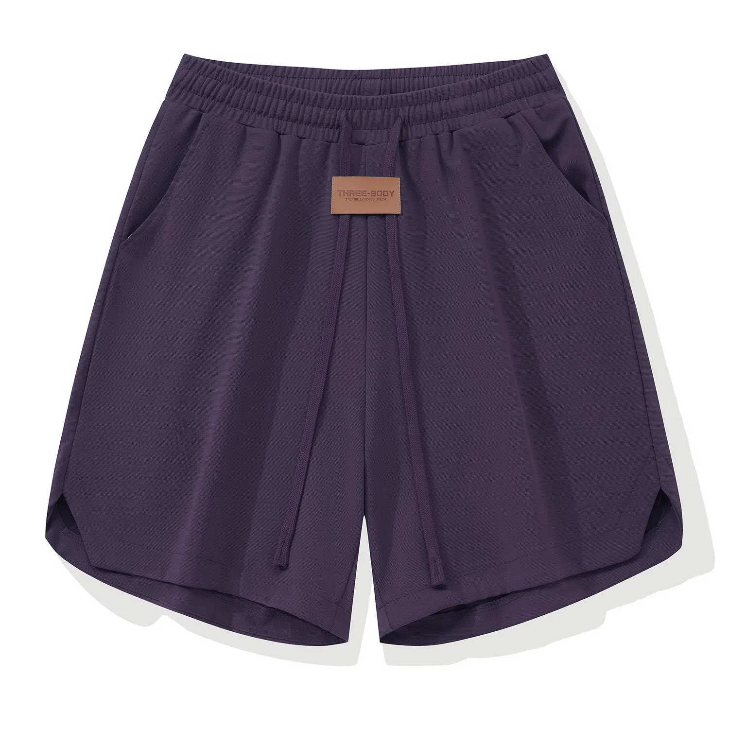 三体 问题系列  简约纯色基础百搭宽松直筒松紧系绳美式复古高街潮牌时尚舒适学生多巴胺个性薄款跑步健身休闲短裤 男女同款