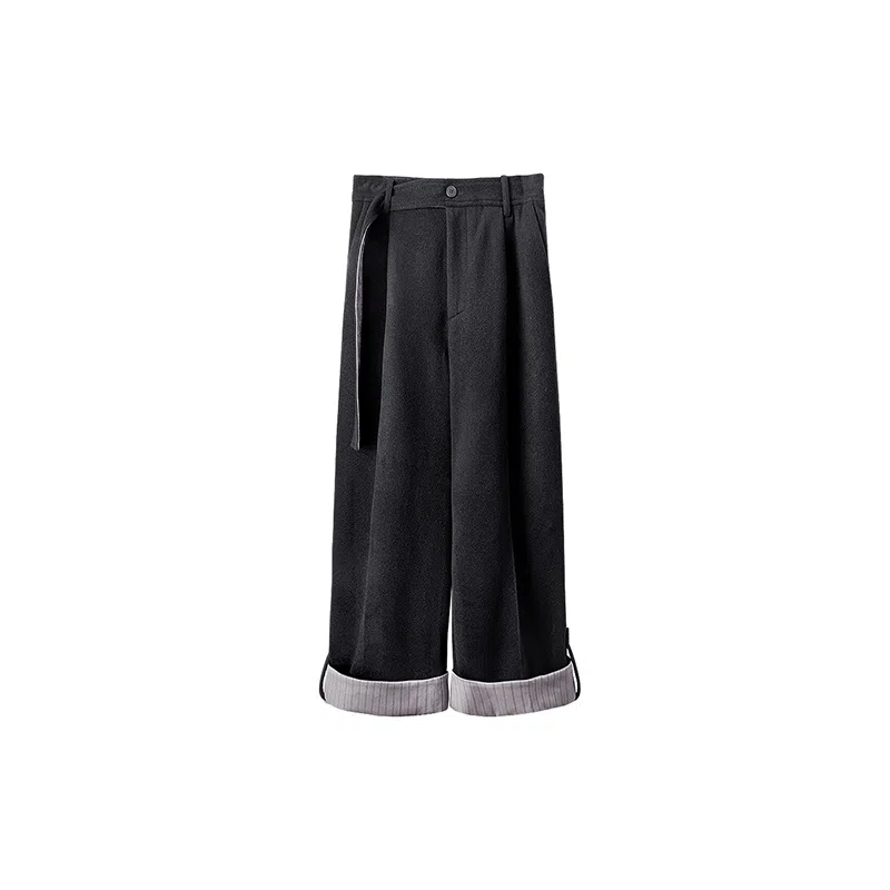 Phantom Nine-Tenths Loose Straight Pants Black