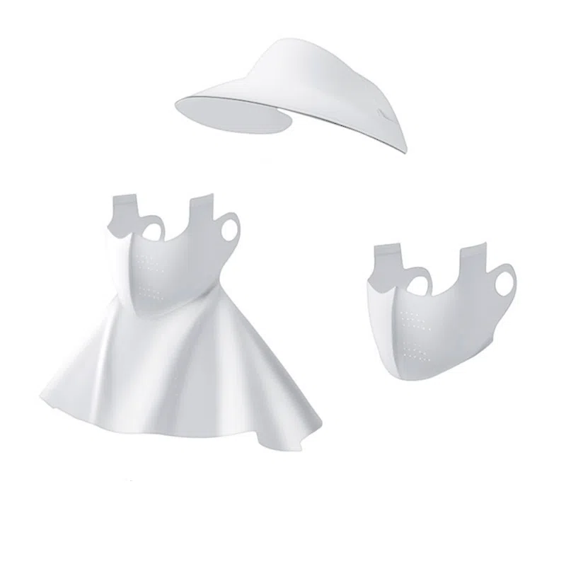 【三件套 UPF50+】 艾佳微 轻量化户外速干透气骑行运动跑步防紫外线遮全脸一体可拆卸 冰丝 防晒帽 男女同款情侣款