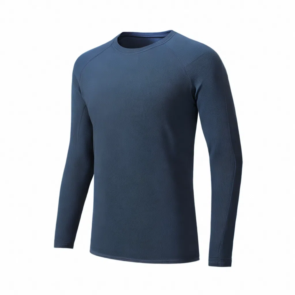 浪莎 速干透气长袖薄款弹力户外健身衣 男款