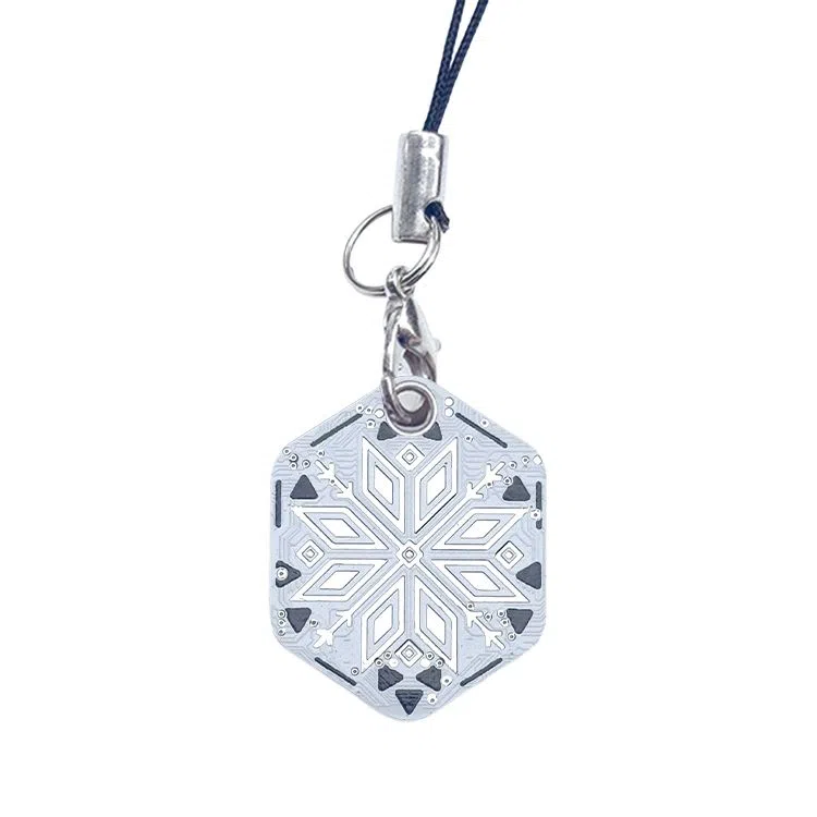 弗洛康 白色幸运符六边形钥匙扣 谷圈挂件