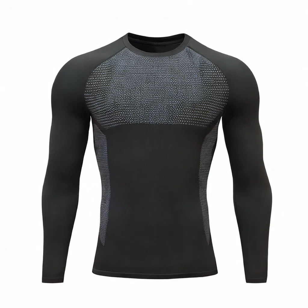 浪莎 运动内衣套装篮球弹力训练服打底衫长袖秋冬健身衣 男款