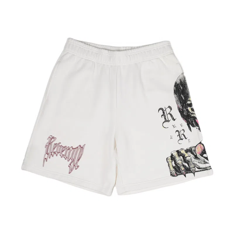 Revenge Skull Logo Shorts White