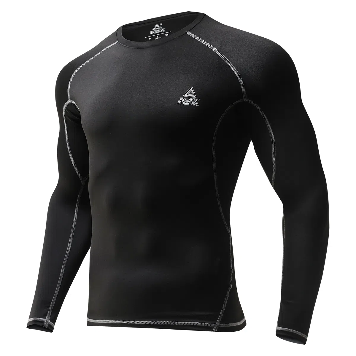 匹克 纯色高弹长袖紧身塑形运动跑步瑜伽骑行训练健身衣 男女同款