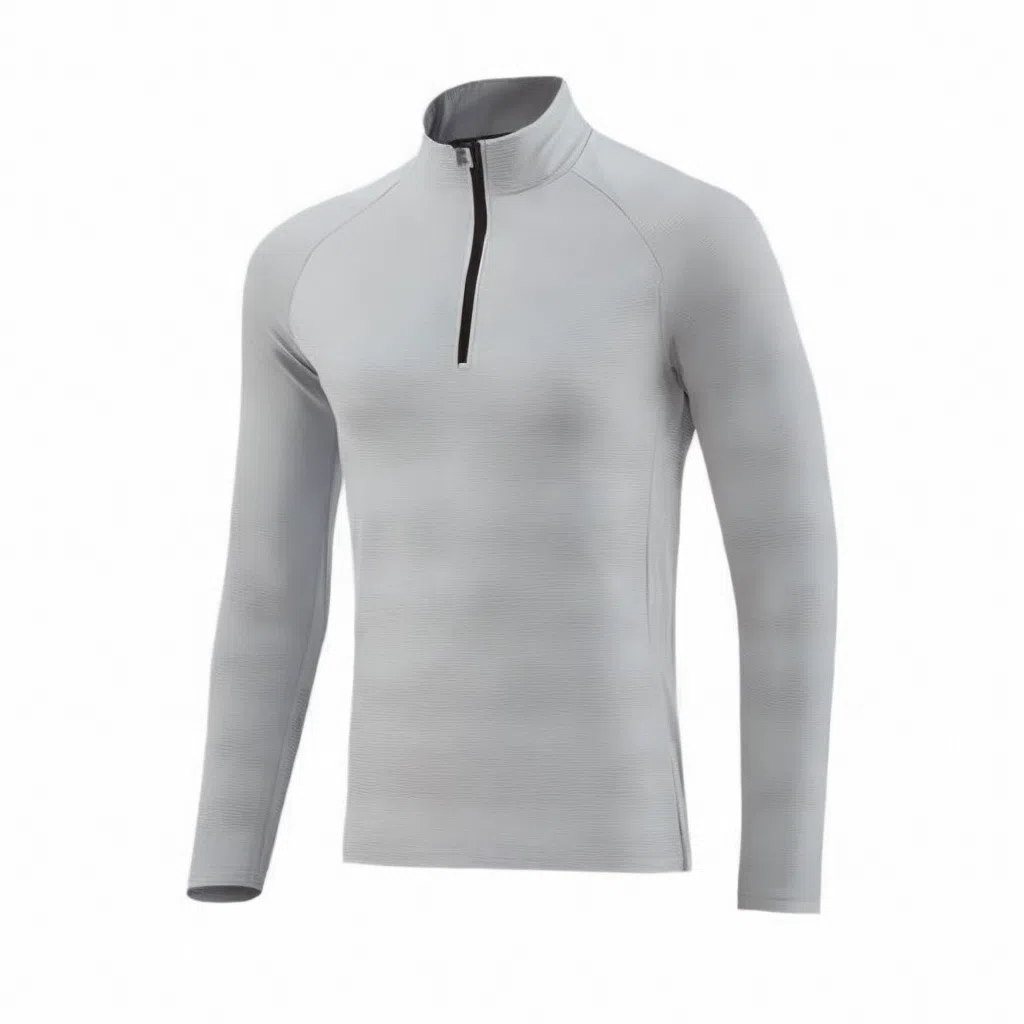 浪莎 半拉链弹力速干立领健身衣 男款