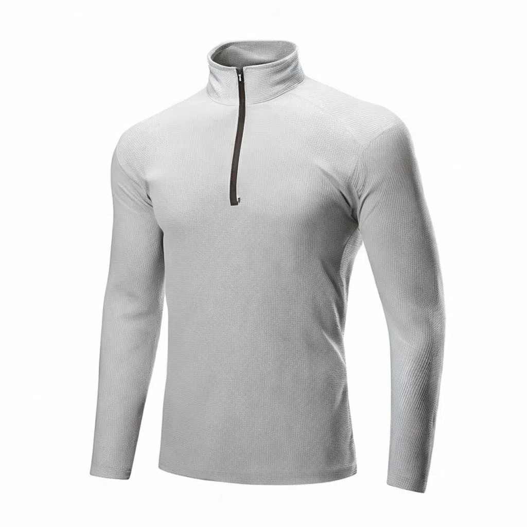 浪莎 速干运动上衣半拉链立领长袖健身衣 男款