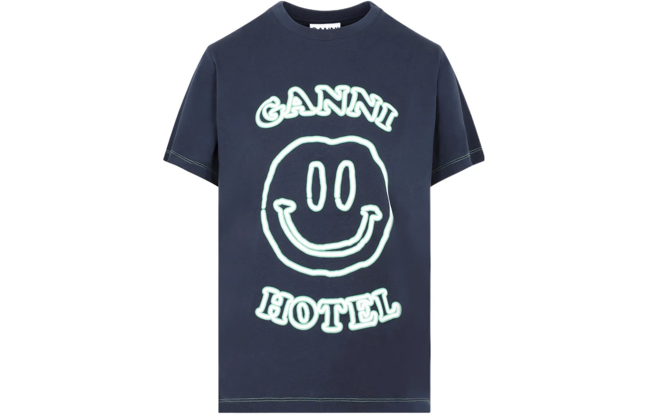 GANNI SS22 Logo T-shirt Blue