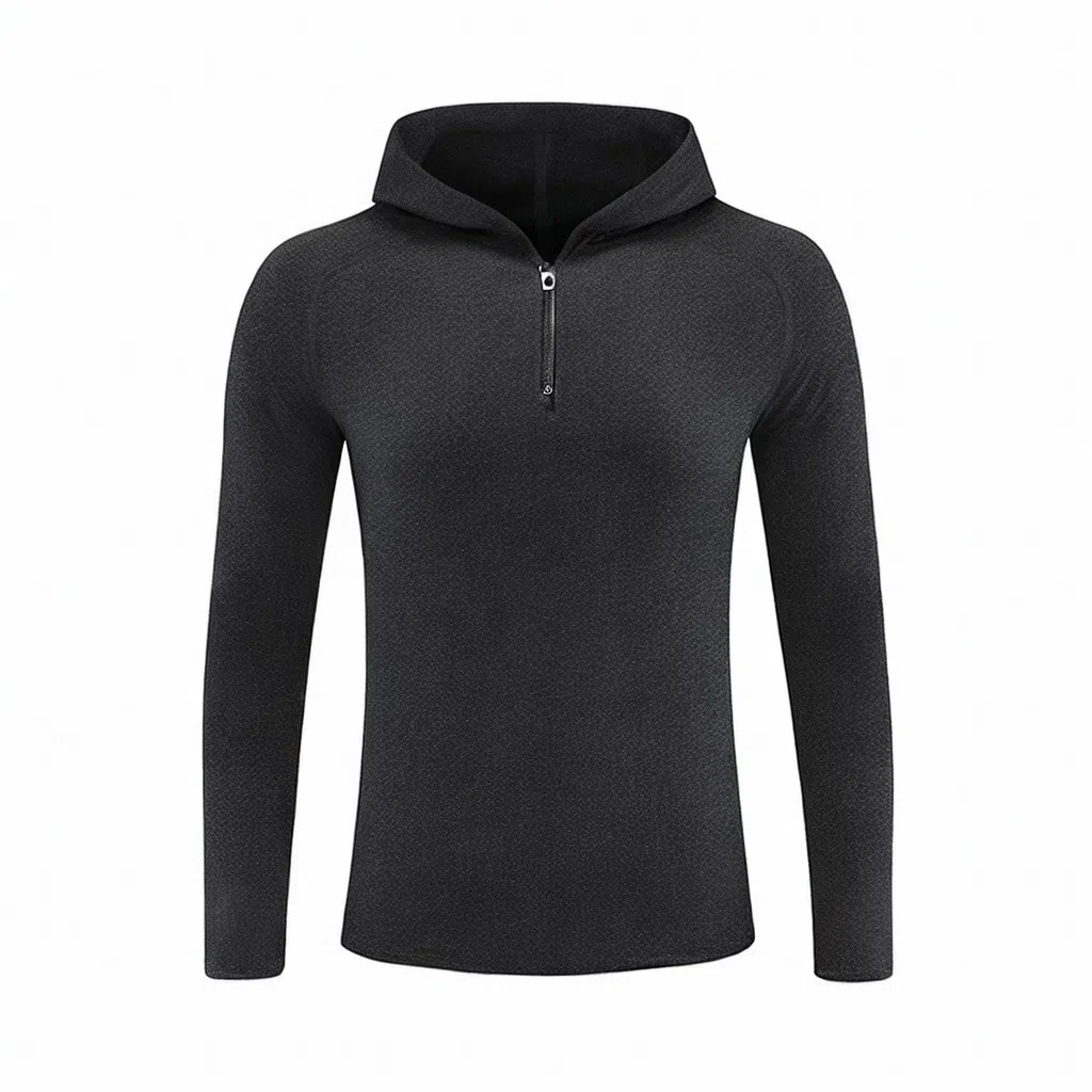 浪莎 训练连帽薄款速干透气弹力休闲健身衣 男款