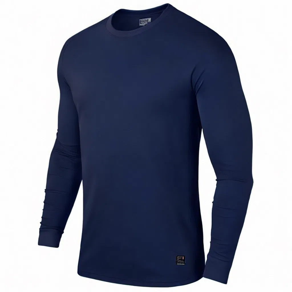 浪莎 针织长袖衫户外速干衣跑步圆领健身衣 男款