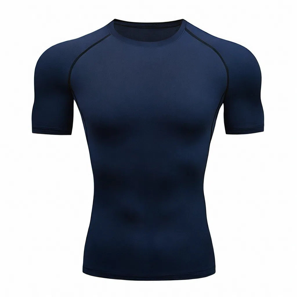 浪莎 美式运动紧身短袖速干衣跑步压缩骑行健身衣 男款