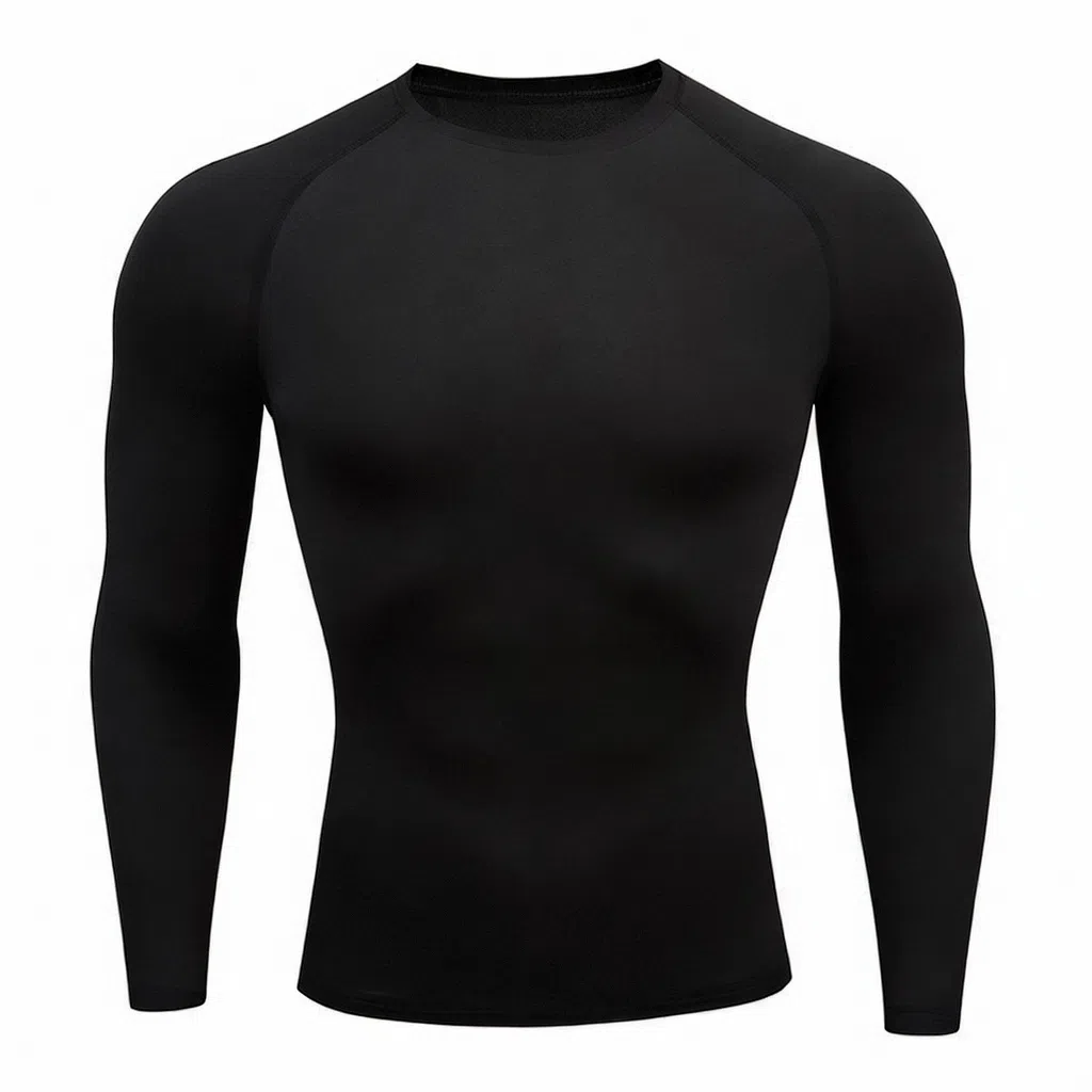 浪莎 运动长袖弹力紧身户外网球运动训练跑步健身衣 男款