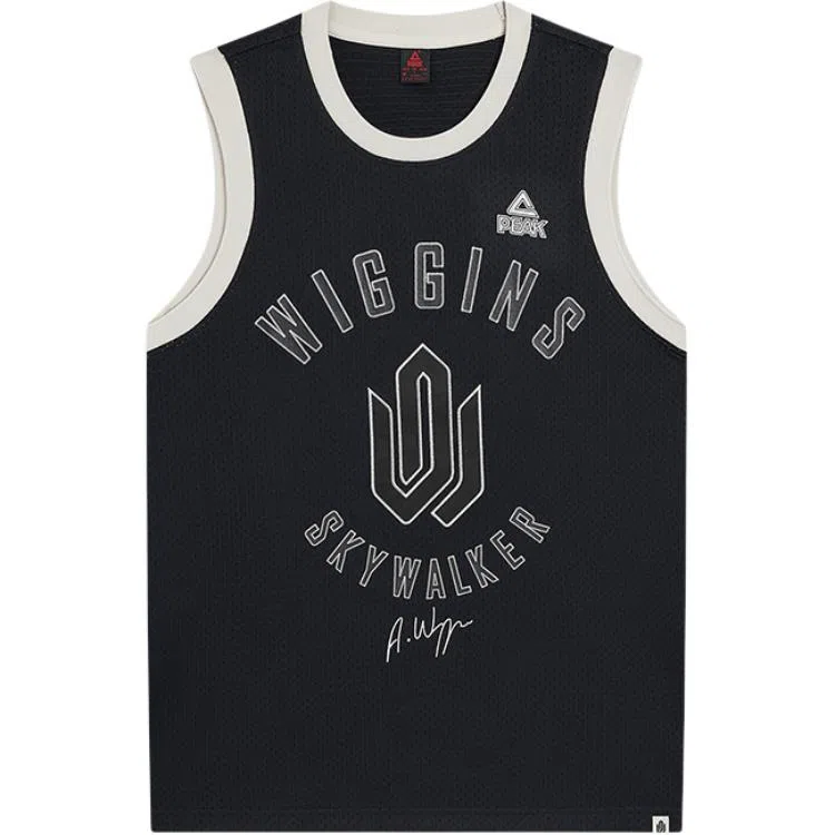 匹克 字母宽松透气舒适运动篮球背心 男款 黑色