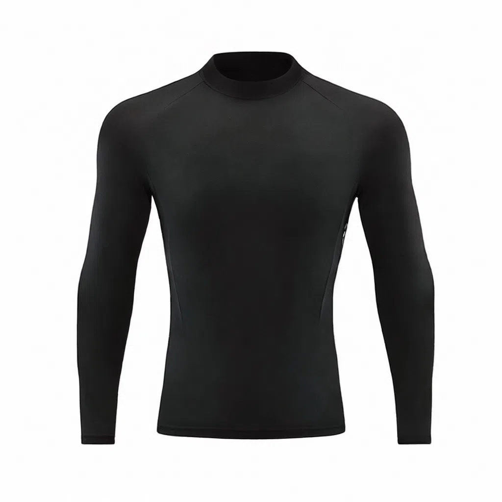 浪莎 半高领速干跑步长袖健身衣 男款