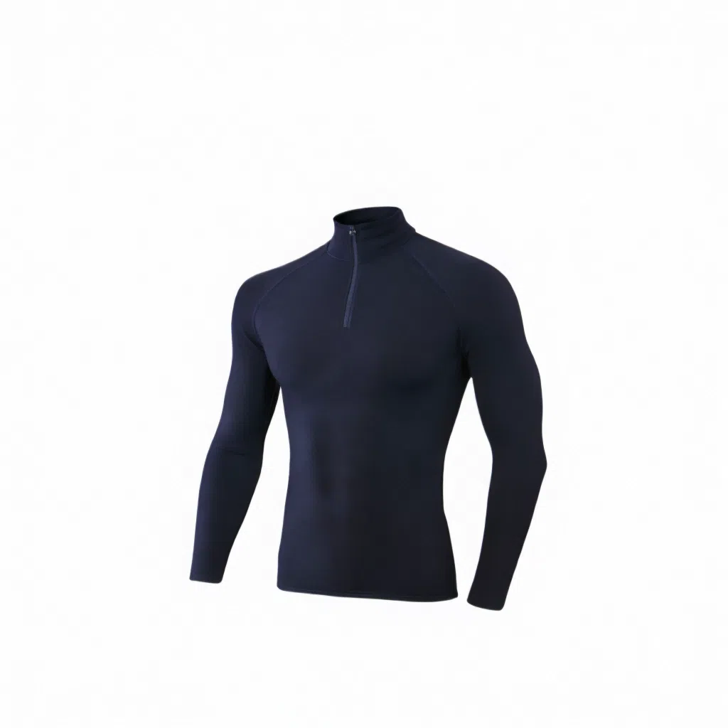 浪莎 高弹紧身运动跑步训练长袖立领健身衣 男款