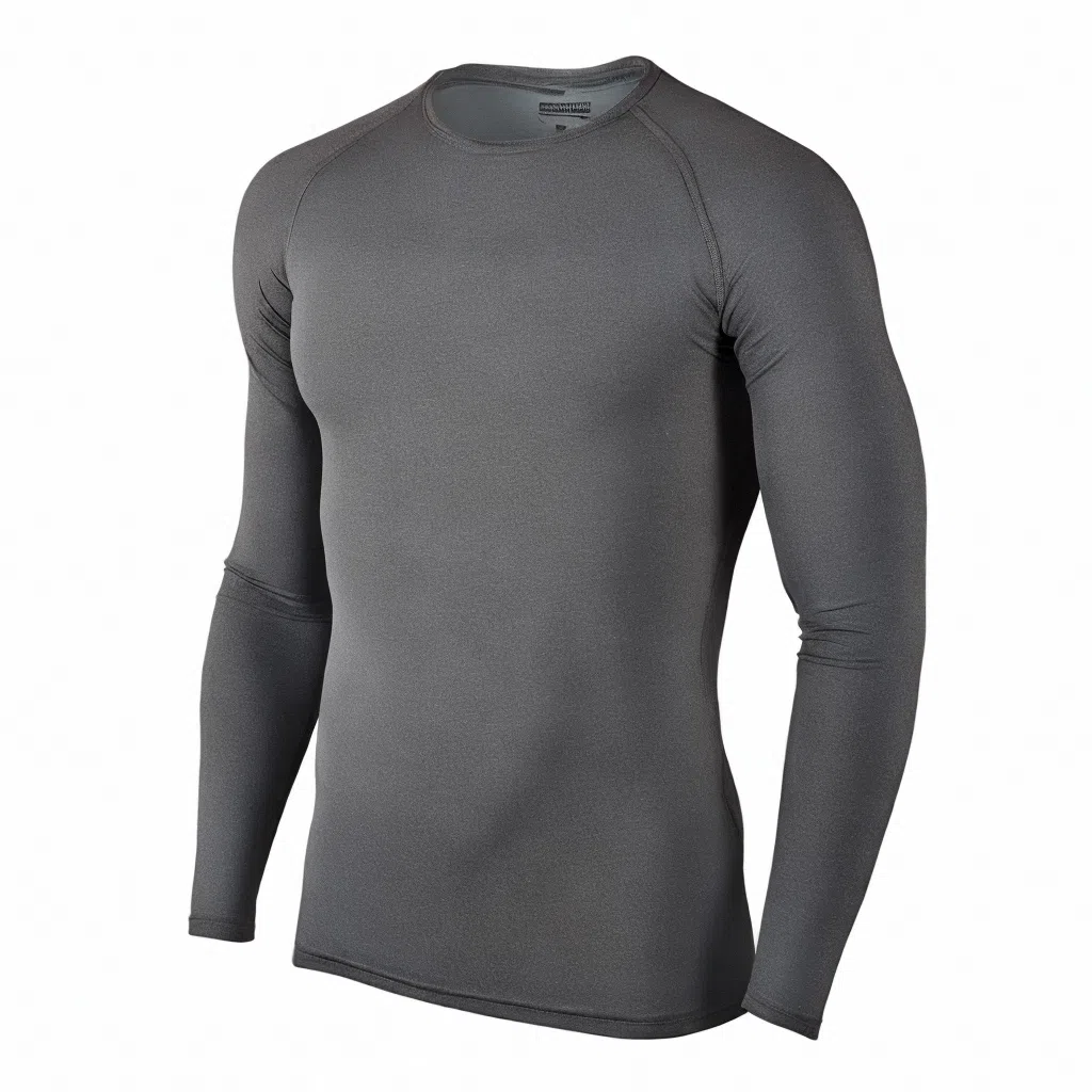 浪莎 针织长袖衫户外速干衣跑步圆领健身衣 男款