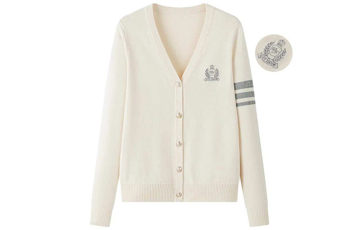 东鲸岁时记 学院风纯色针织休闲舒适毛衣 女款 白色