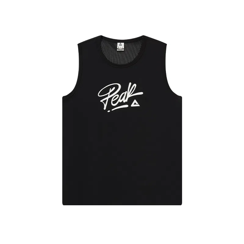 【暑期实战推荐】匹克 音爆系列 透气字母印花投篮服篮球背心宽松透气运动背心篮球服 男款 黑色