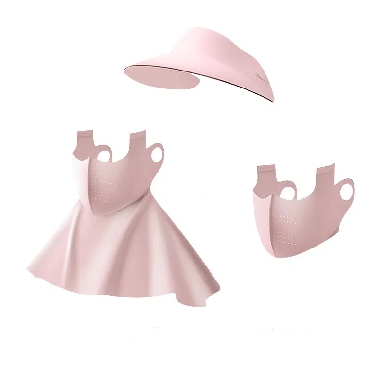 【三件套 UPF50+】 艾佳微 轻量化户外速干透气骑行运动跑步防紫外线遮全脸一体可拆卸 冰丝 防晒帽 男女同款情侣款