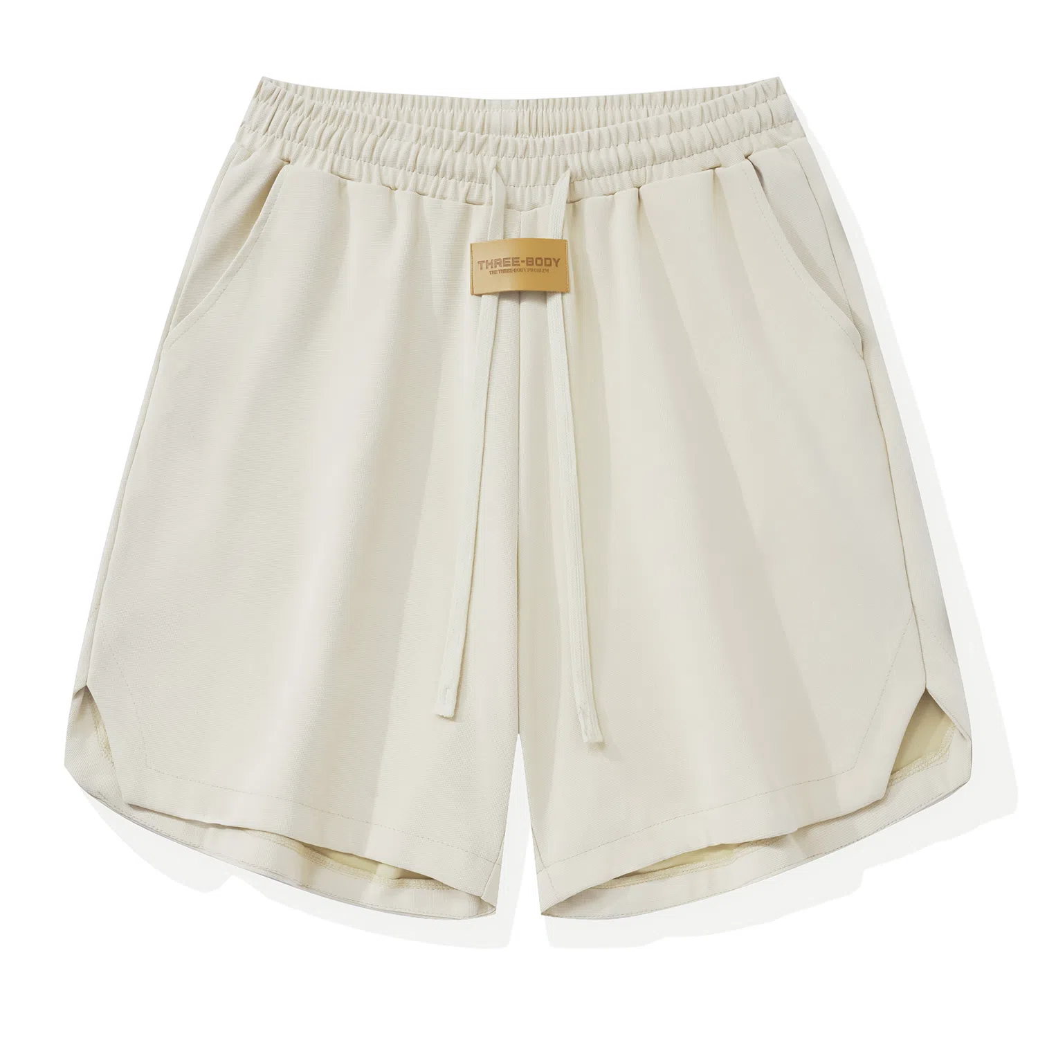 三体 问题系列  简约纯色基础百搭宽松直筒松紧系绳美式复古高街潮牌时尚舒适学生多巴胺个性薄款跑步健身休闲短裤 男女同款