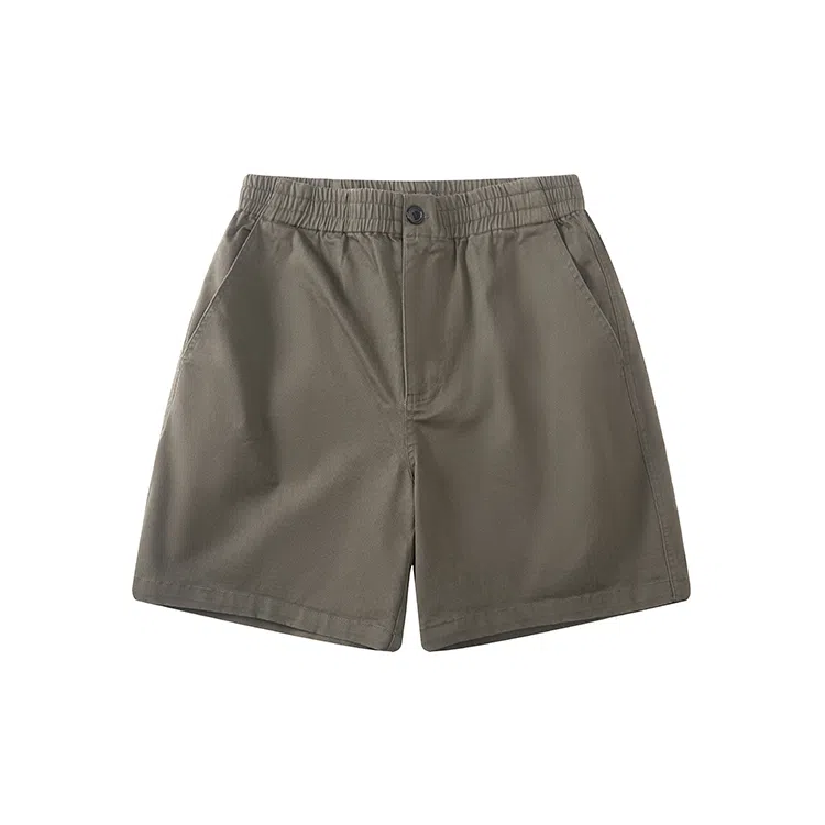 我是大卫 美式复古拉链五分休闲短裤 男款 深卡其色