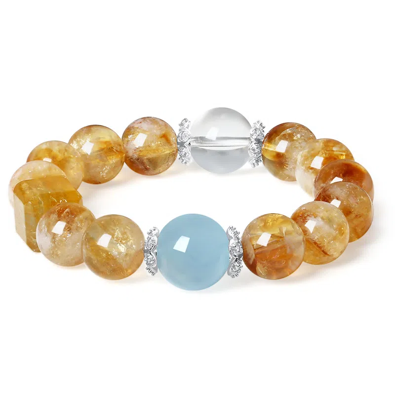 阿梵尼 八方来财新中式 纳福招财 小众设计 气质百搭#好运天然 黄水晶 手串 女款