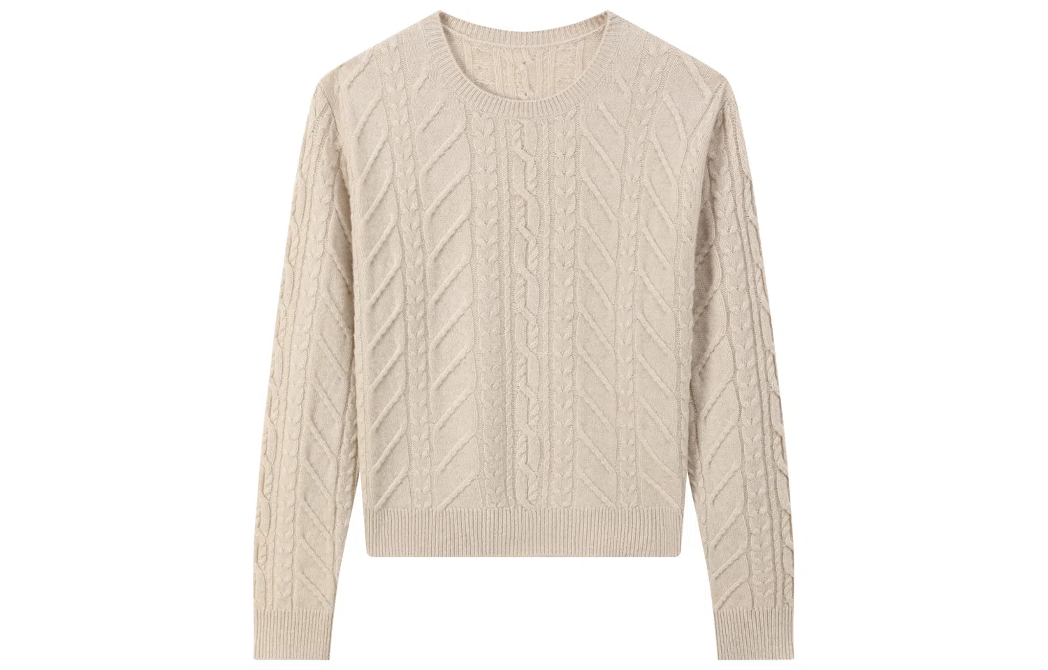 恒源祥 圆领绞花套头长袖纯色毛衣 女款