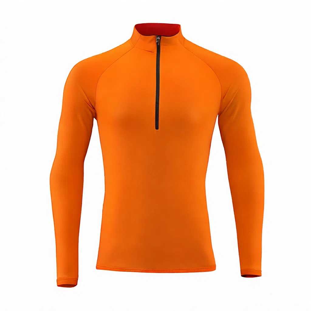 浪莎 跑步休闲拉链训练长袖速干立领反光条健身衣 男款