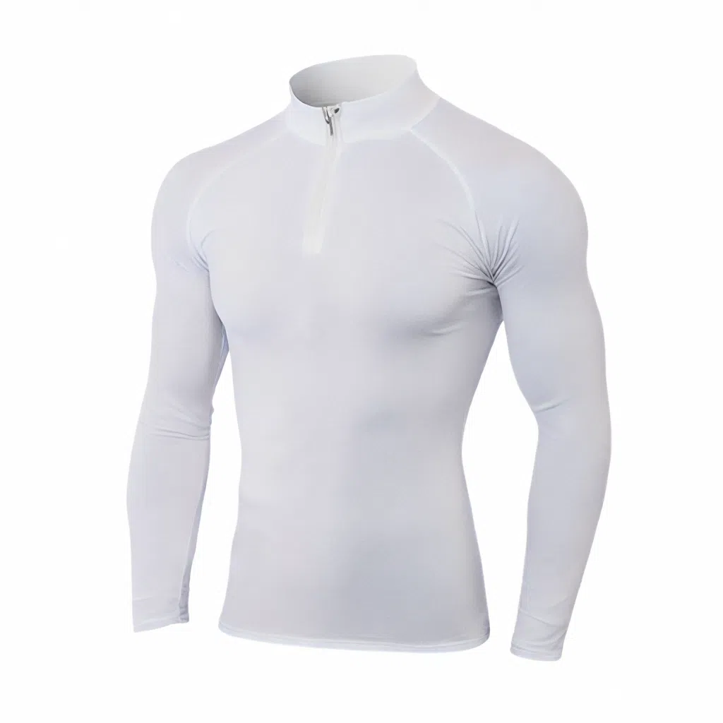 浪莎 高弹紧身运动跑步训练长袖保暖立领健身衣 男款