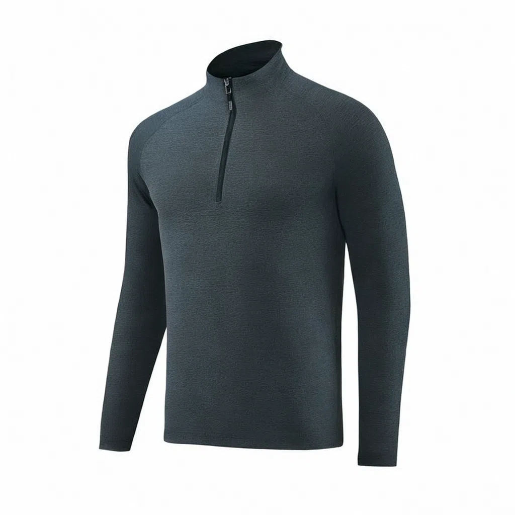 浪莎 半拉链跑步速干长袖投篮服健身衣 男款