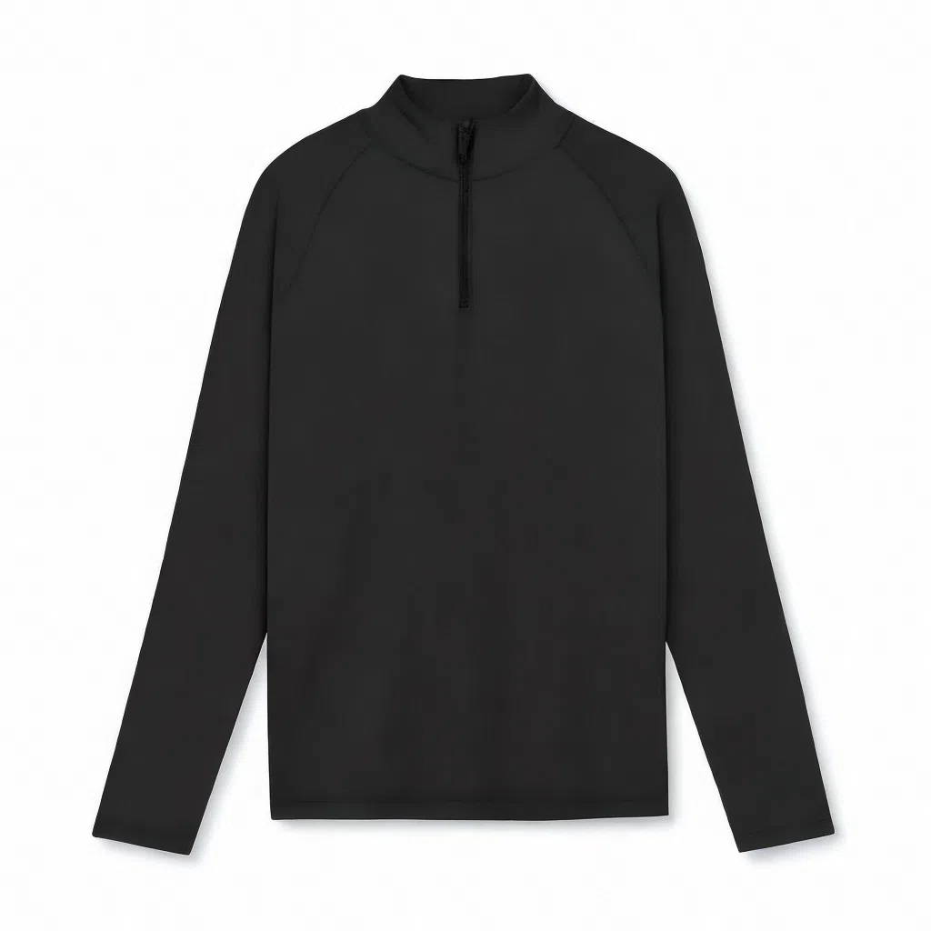 浪莎 高领修身加绒半拉链跑步训练长袖健身衣 男款