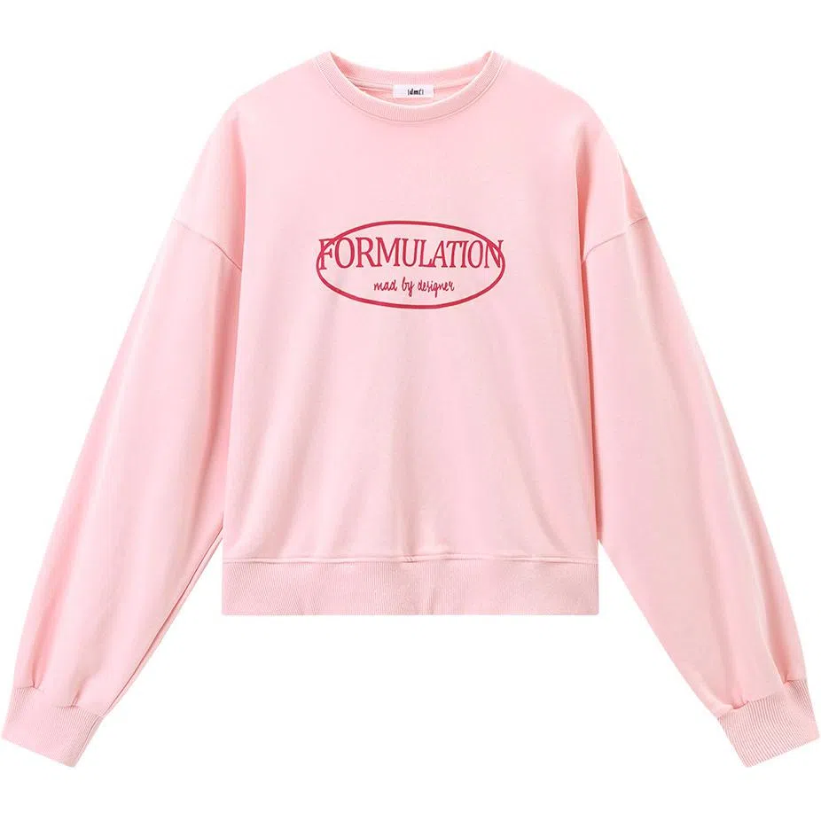 【dme】 字母圆领宽松卫衣 女款 贝壳粉