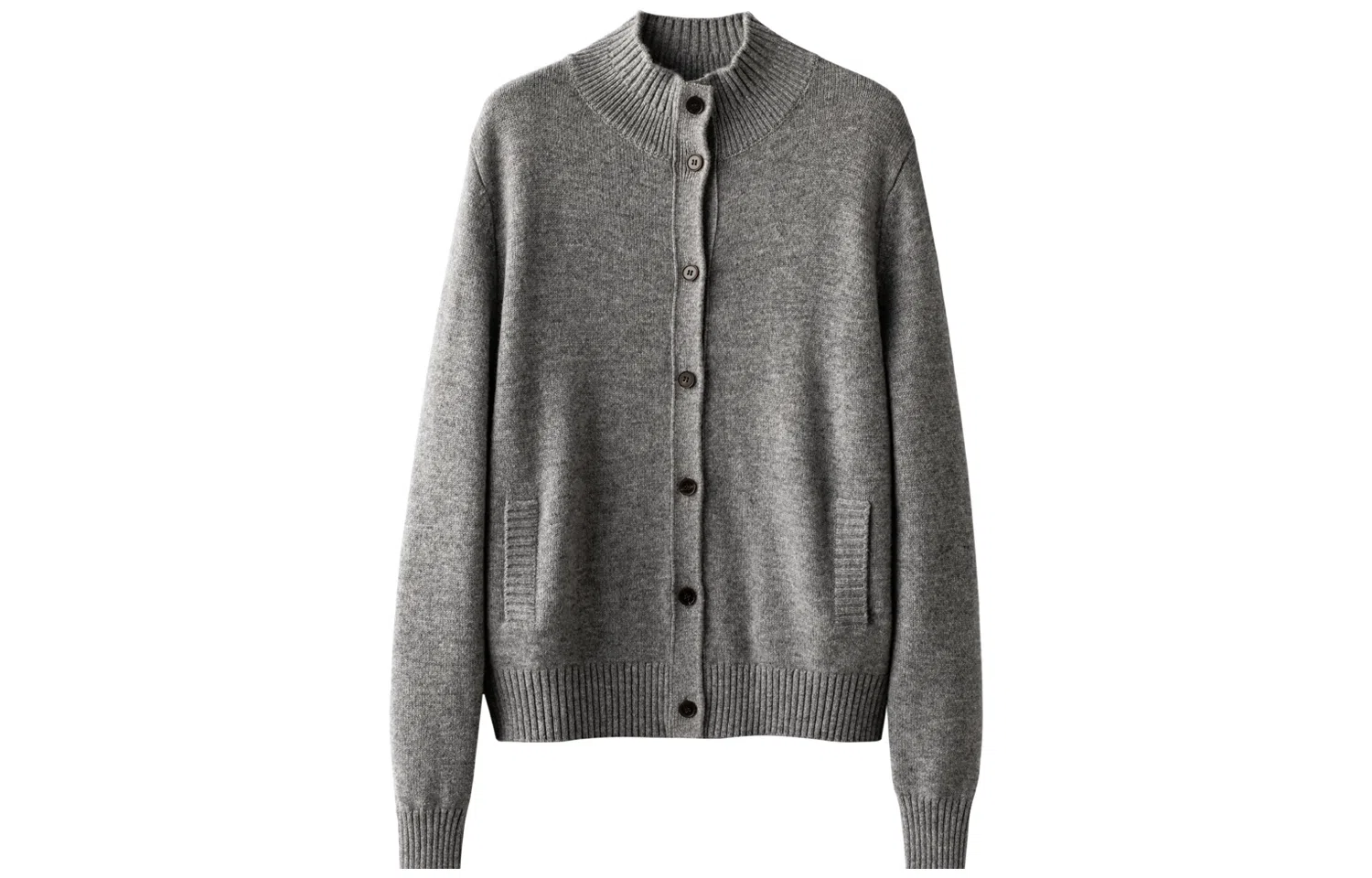 恒源祥 纯色半高领单排扣开衫毛衣 女款