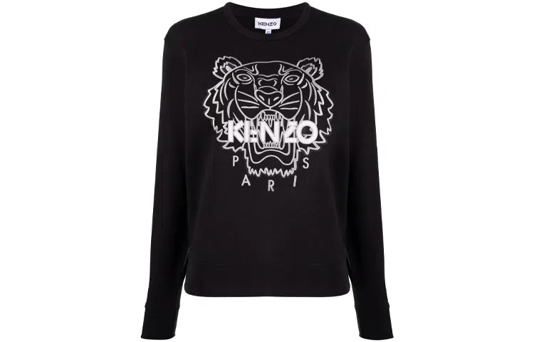 KENZO Tiger Embroidered Crewneck Sweatshirt Black