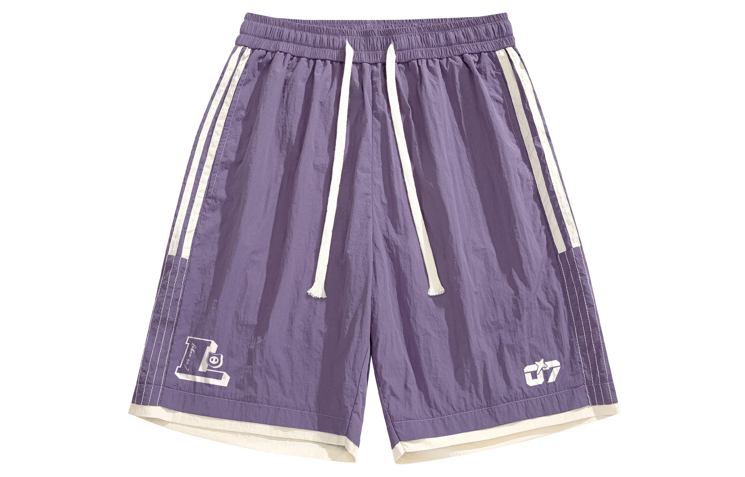 王者荣耀 鲁班七号星空梦想款美式基础款字母印花运动宽松舒适多巴胺配色排汗速干凉感沙滩五分休闲短裤 男女同款