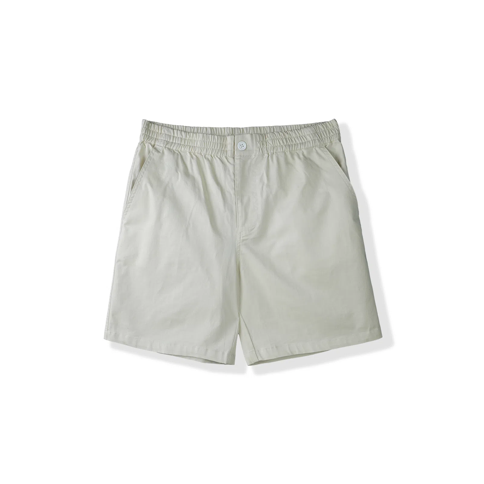 我是大卫 美式复古纯色简约宽松直筒五分休闲短裤 男女同款 白色