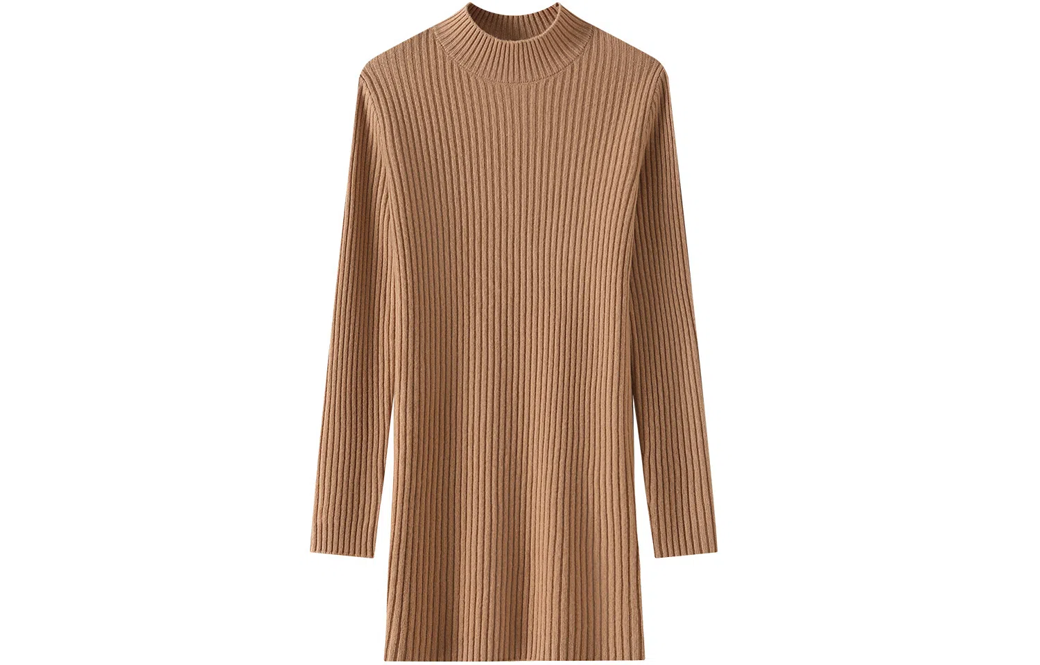 恒源祥 纯色中长款坑条毛衣 女款