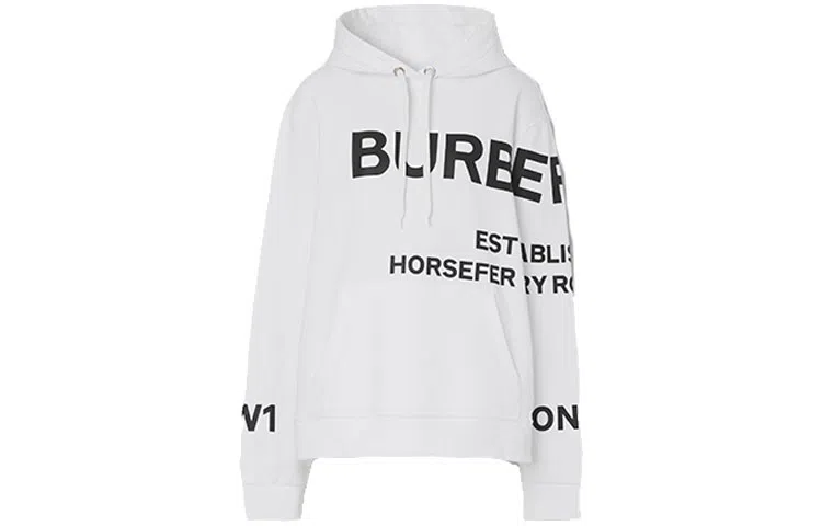 Burberry FW21 Printed Hoodie White