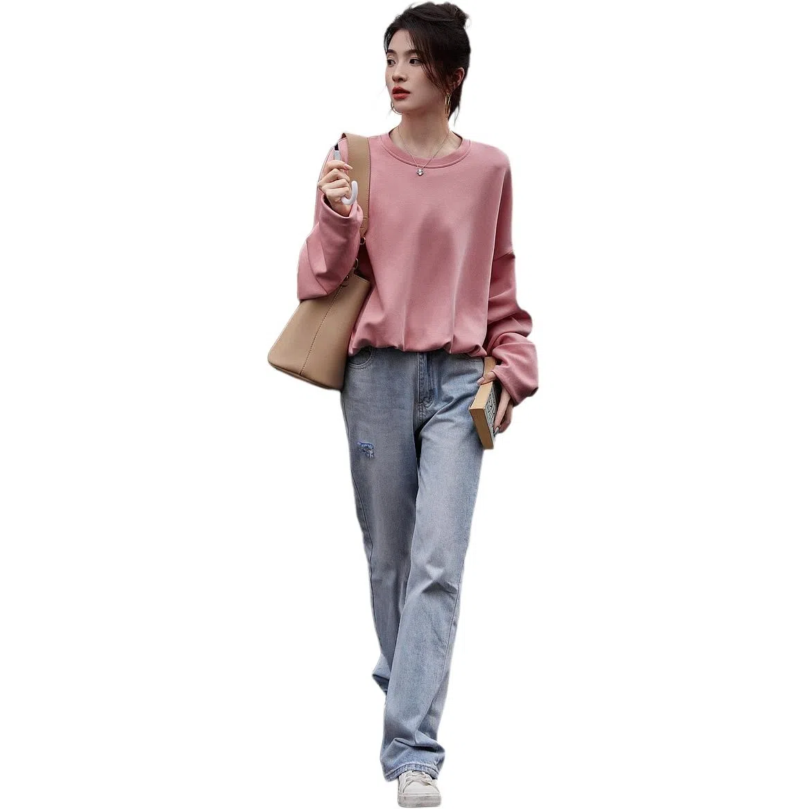 【dme】 简约纯色圆领长袖卫衣 女款