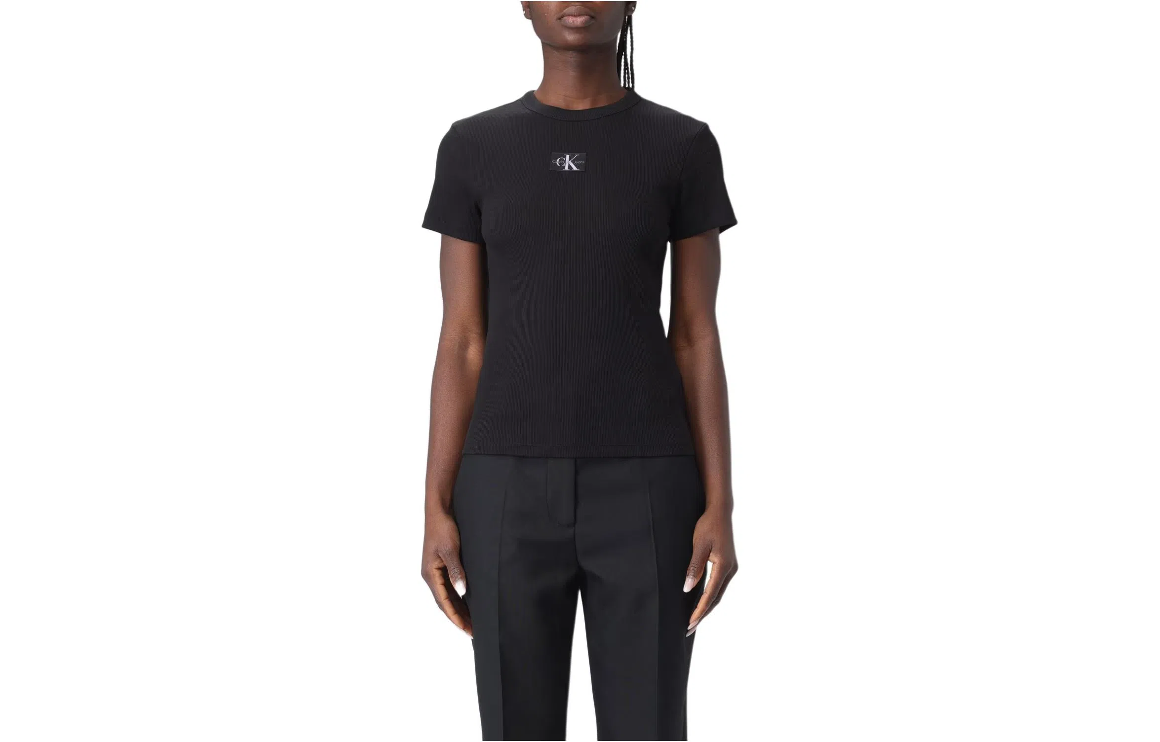 Calvin Klein Logo Print Crew Neck T-Shirt Black