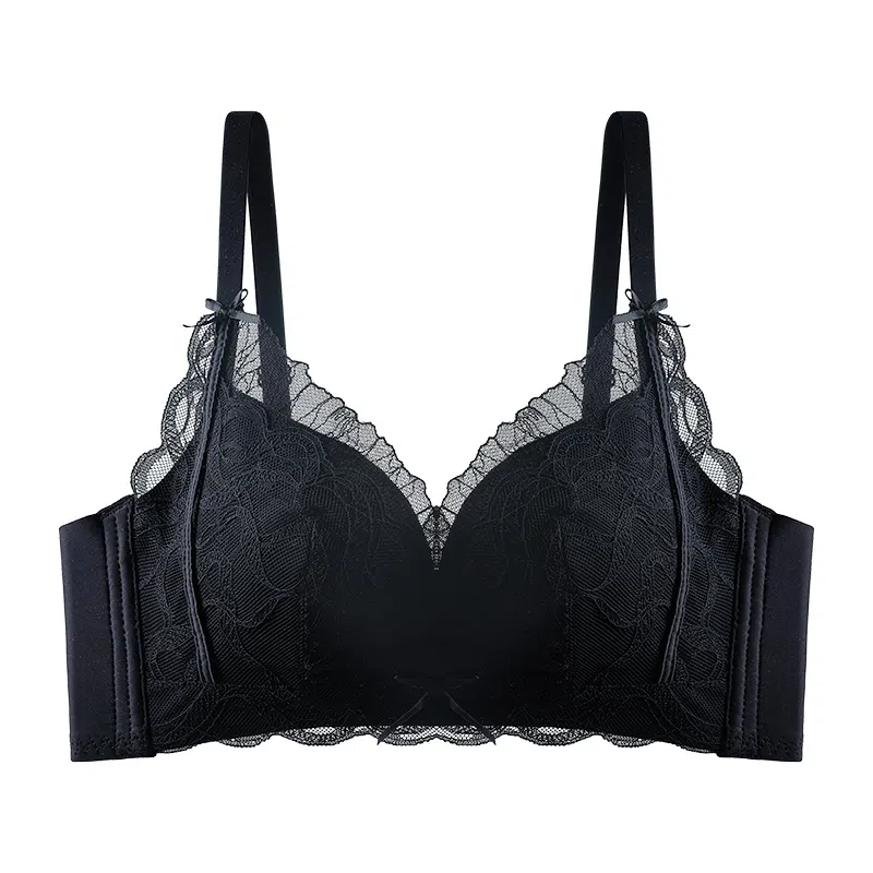 欧迪芬 无痕胸罩蕾丝聚拢防下垂上托无钢圈性感美背小胸显大文胸 女款