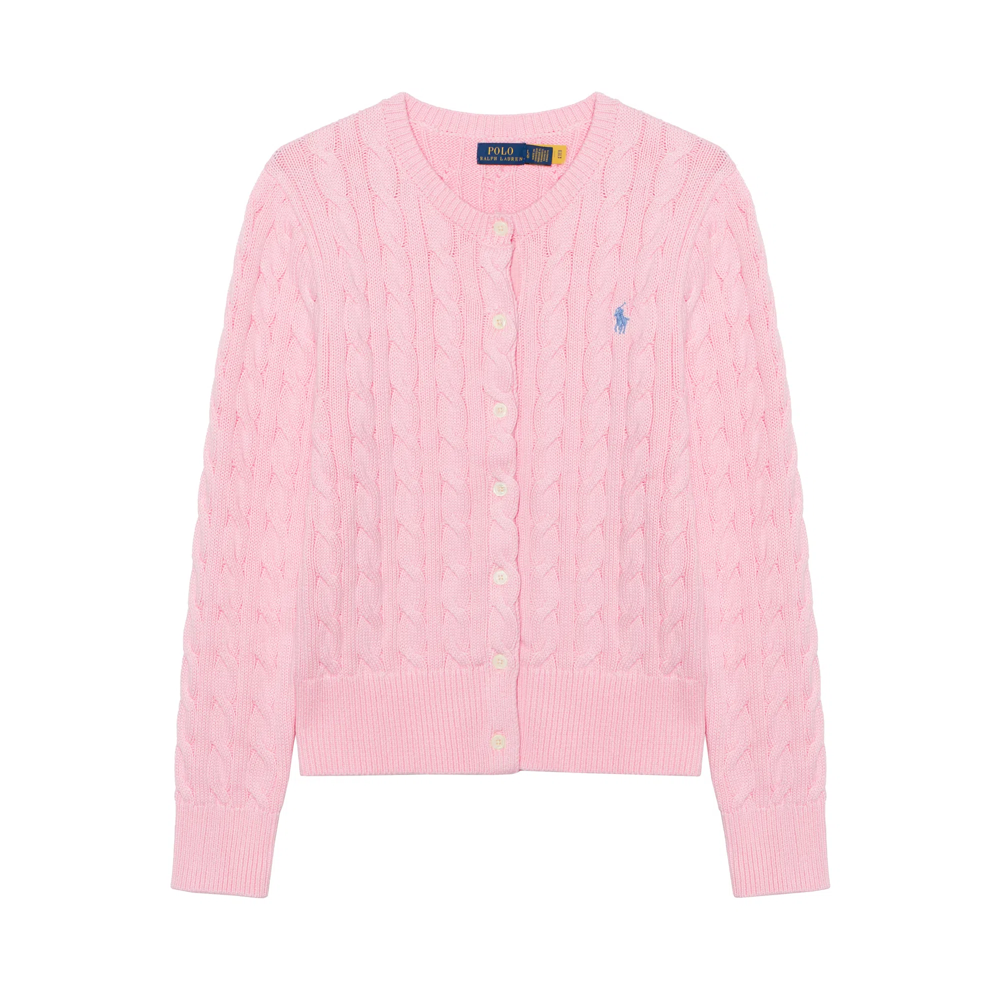 Polo Ralph Lauren Cable-Knit Cardigan Pink