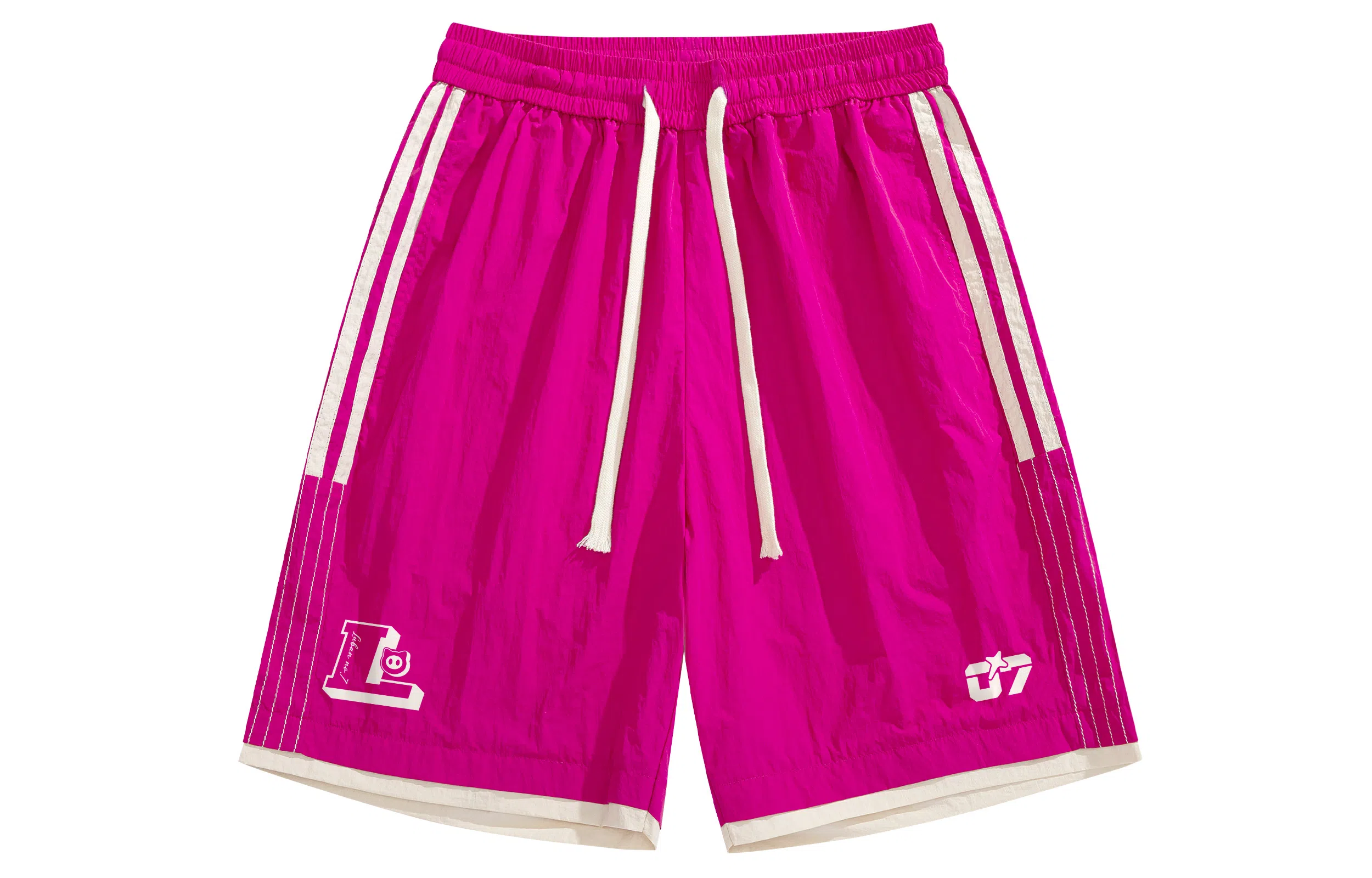 王者荣耀 鲁班七号星空梦想款美式基础款字母印花运动宽松舒适多巴胺配色排汗速干凉感沙滩五分休闲短裤 男女同款