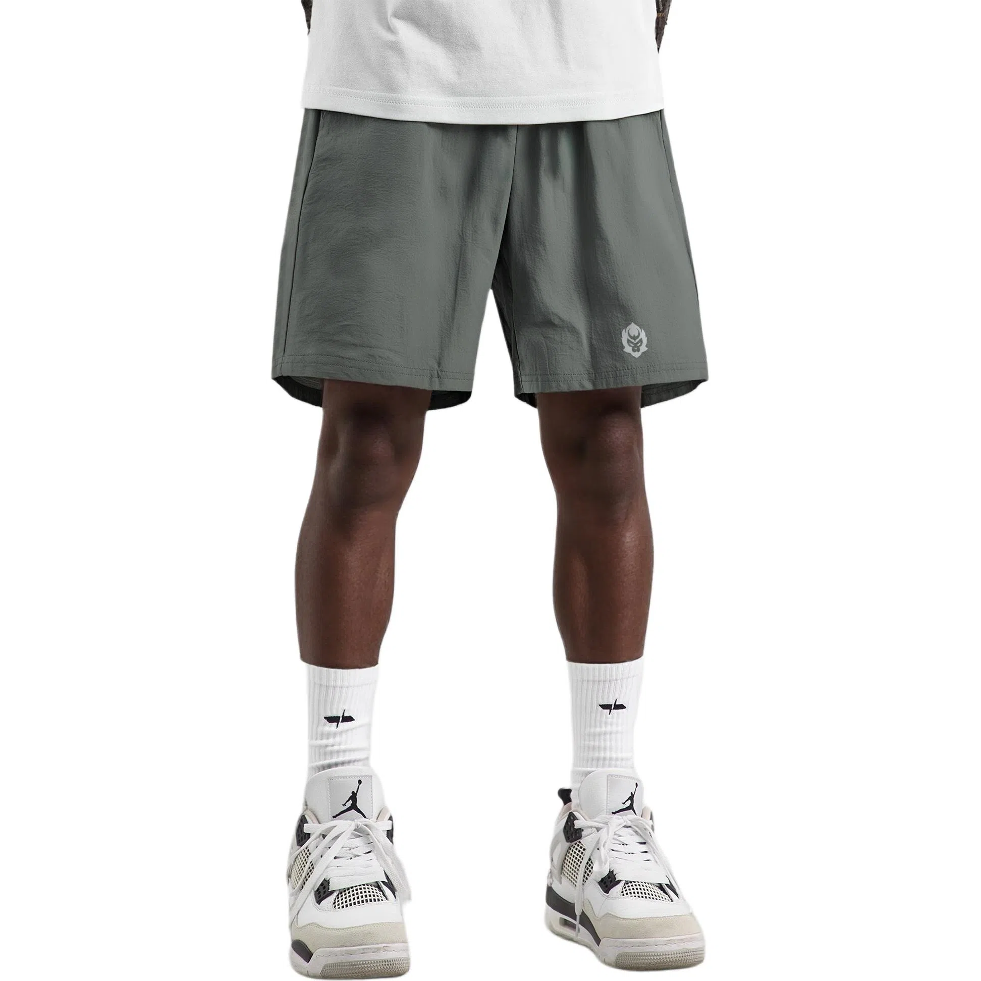 王者荣耀 孙悟空地狱火款 美式复古五分冰感纯色校园学院风健身篮球裤运动宽松系带直筒设计直筒松弛感慵懒风休闲短裤 男女同款