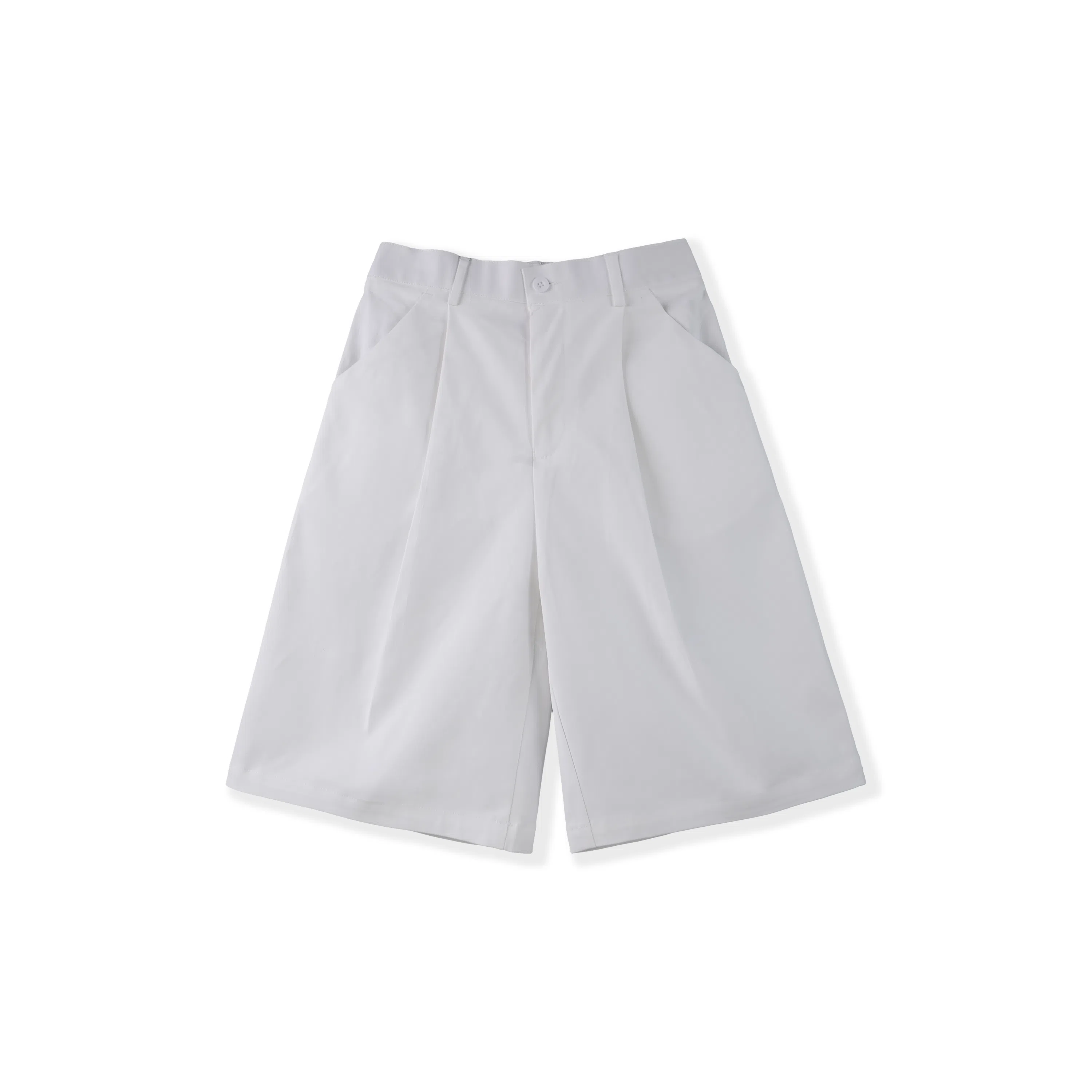 我是大卫 日系百搭轻薄透气高级感小众宽松五分裤休闲短裤 男女同款 白色