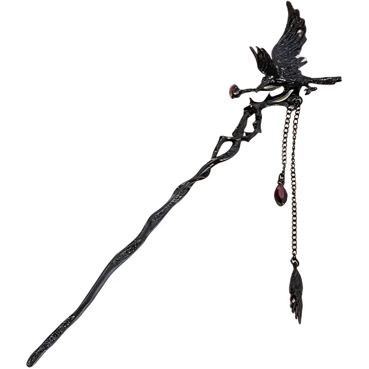 【坠落的灰】 指尖瑰宝 原创设计荆棘玫瑰暗黑乌鸦甜酷辣妹冷淡风高级感立体不规则个性潮酷发饰 镀银 发簪 男女同款情侣款